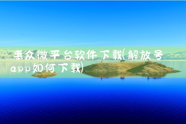 惠众微平台软件下载